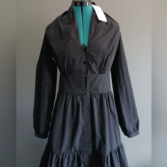 NWT KAOS made In Italy Black Dress Size 40 - Picture 2 of 7